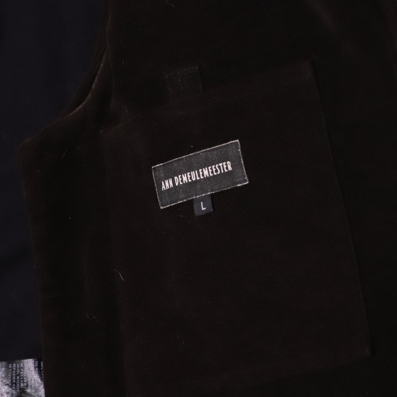Ann Demeulemeester Men's Cotton Velvet Velour Sleeveless Collared Jacket Vest L - Picture 3 of 5